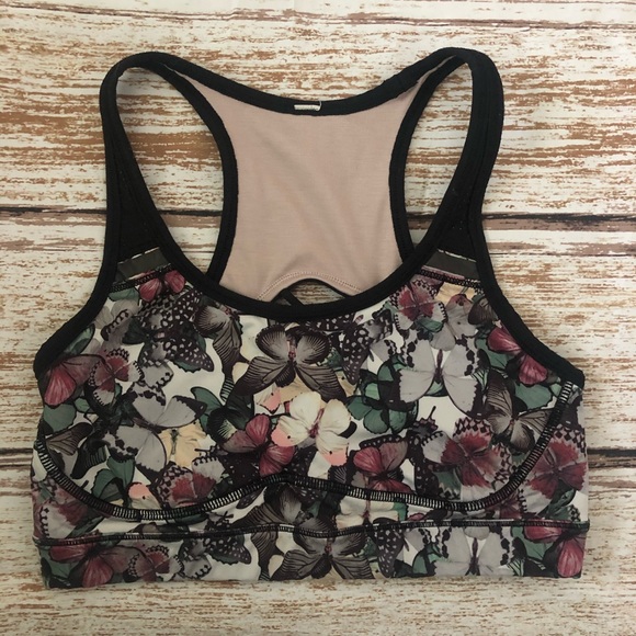 Lululemon Sports Bra Size 6 Sweaty or Not Bra II Butterfly Print - Picture 2 of 8